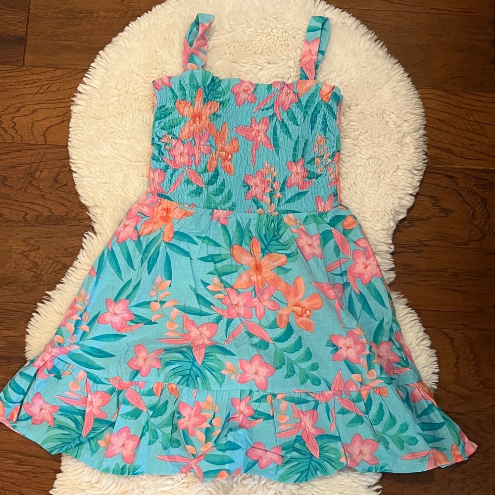 Gymboree Blue and Pink Floral Kids Dress